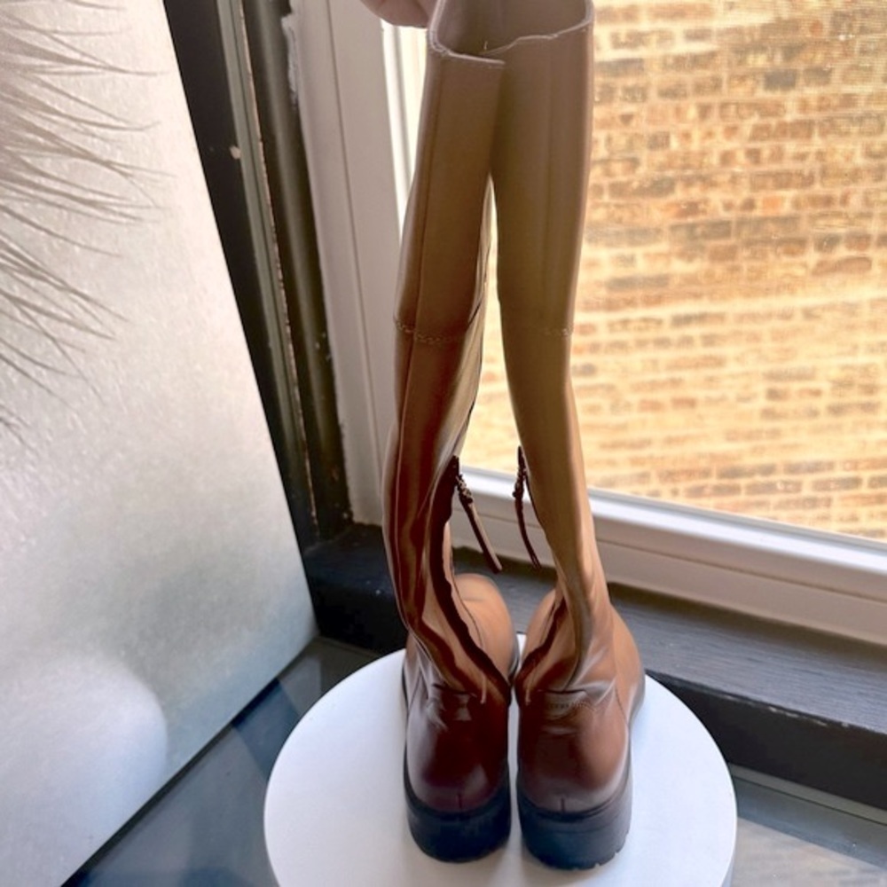🌸SAM EDELMAN🌸 Drina Ath Whisky Almond Toe Knee High Riding Boots Size: 6 - Picture 10 of 16